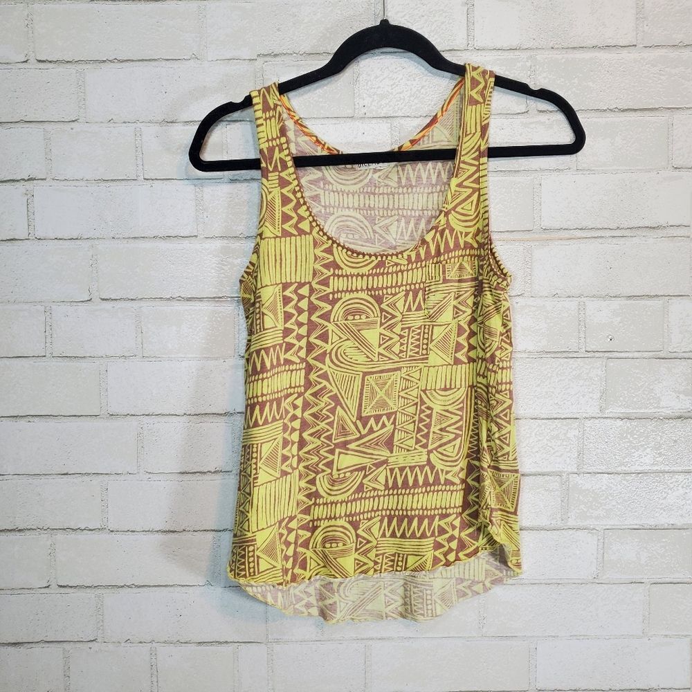 BOGO Billabong Yellow and Brown Geometric Tank Top - Picture 12 of 12